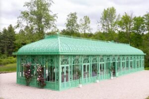 large-green-wrought-iron-conservatory