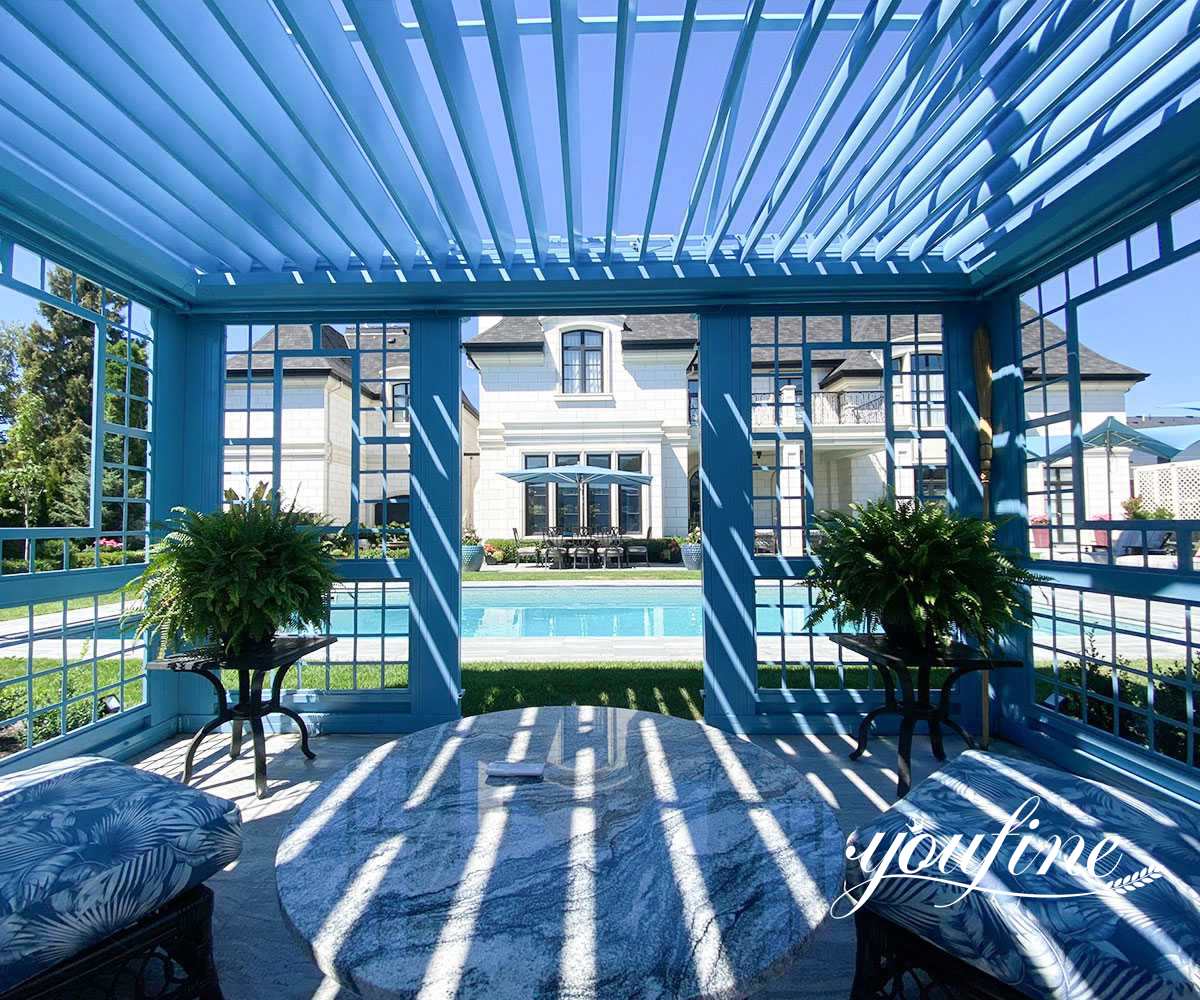 modern backyard greenhouse interior decor