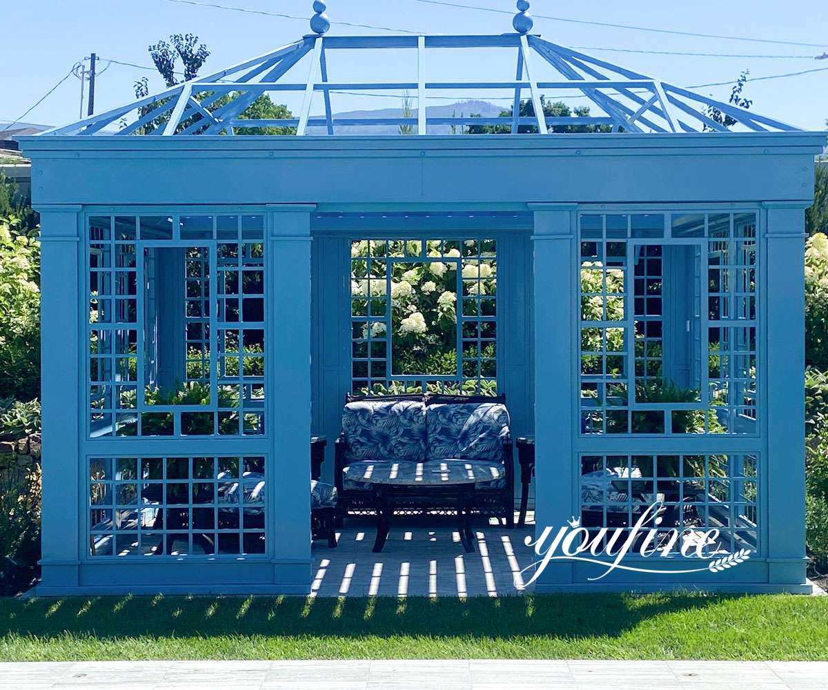 modern backyard iron greenhouse