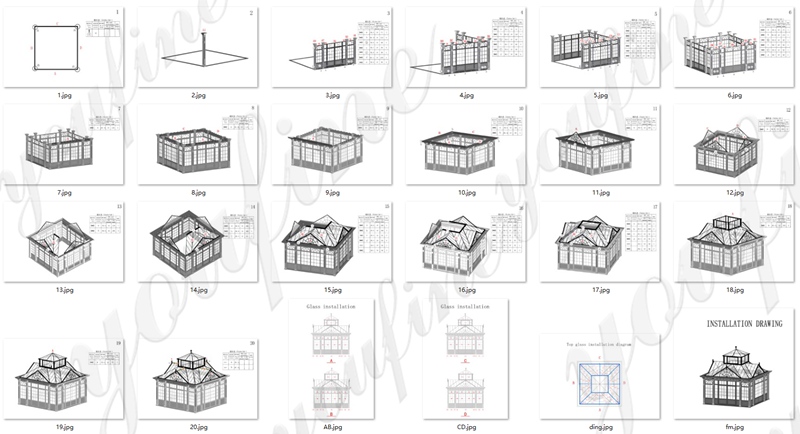 swimming pool sunroom installation drawing