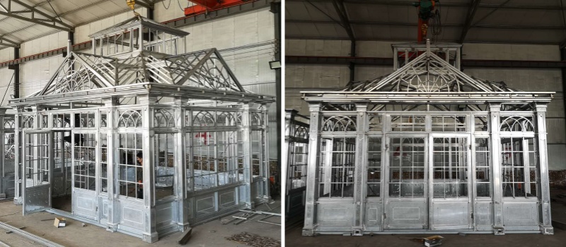 swimming pool sunroom test installation