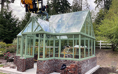 Public garden structure installation