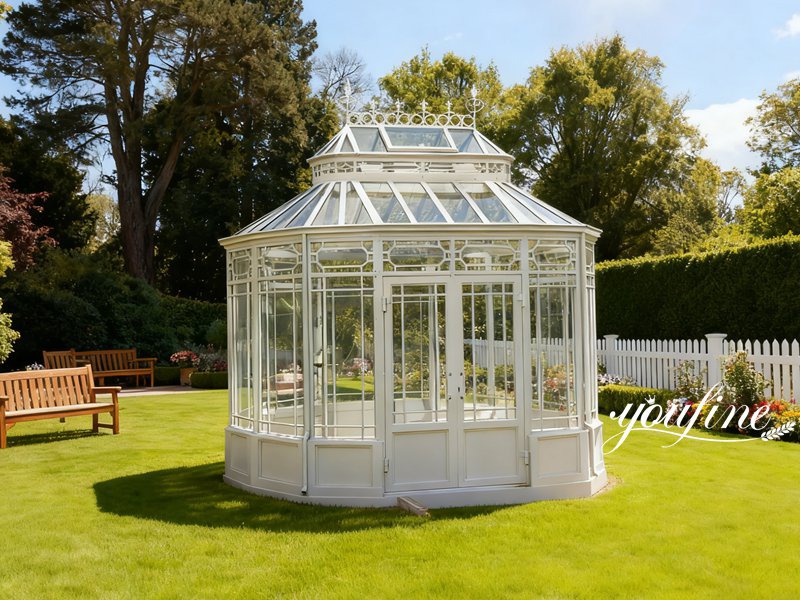 backyard glass iron greenhouse