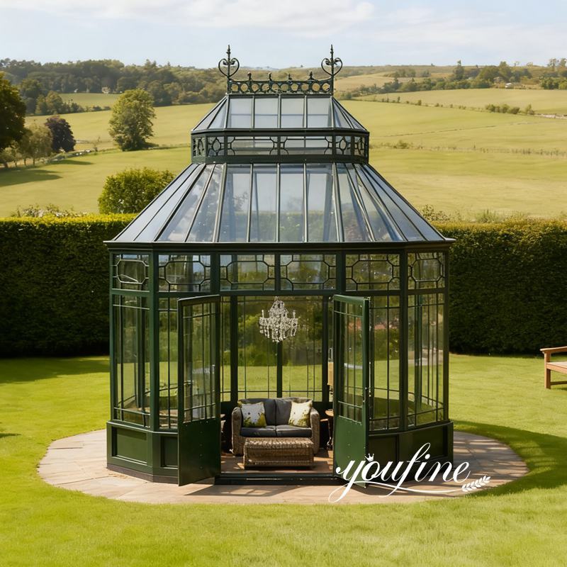 beautiful backyard iron greenhouse