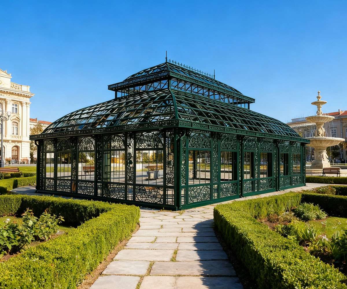 big glass greenhouse