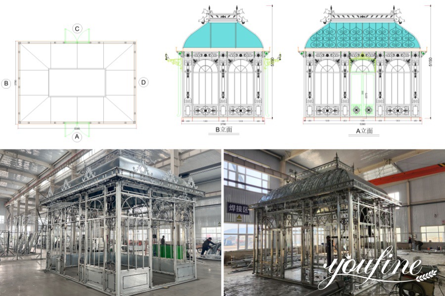 freestanding greenhouse Drawing and Test Installation
