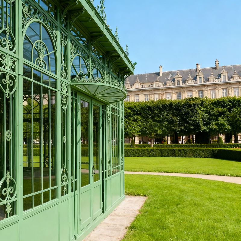 garden iron glass greenhouse