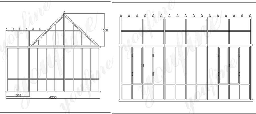 glass house conservatory Dedign Drawing