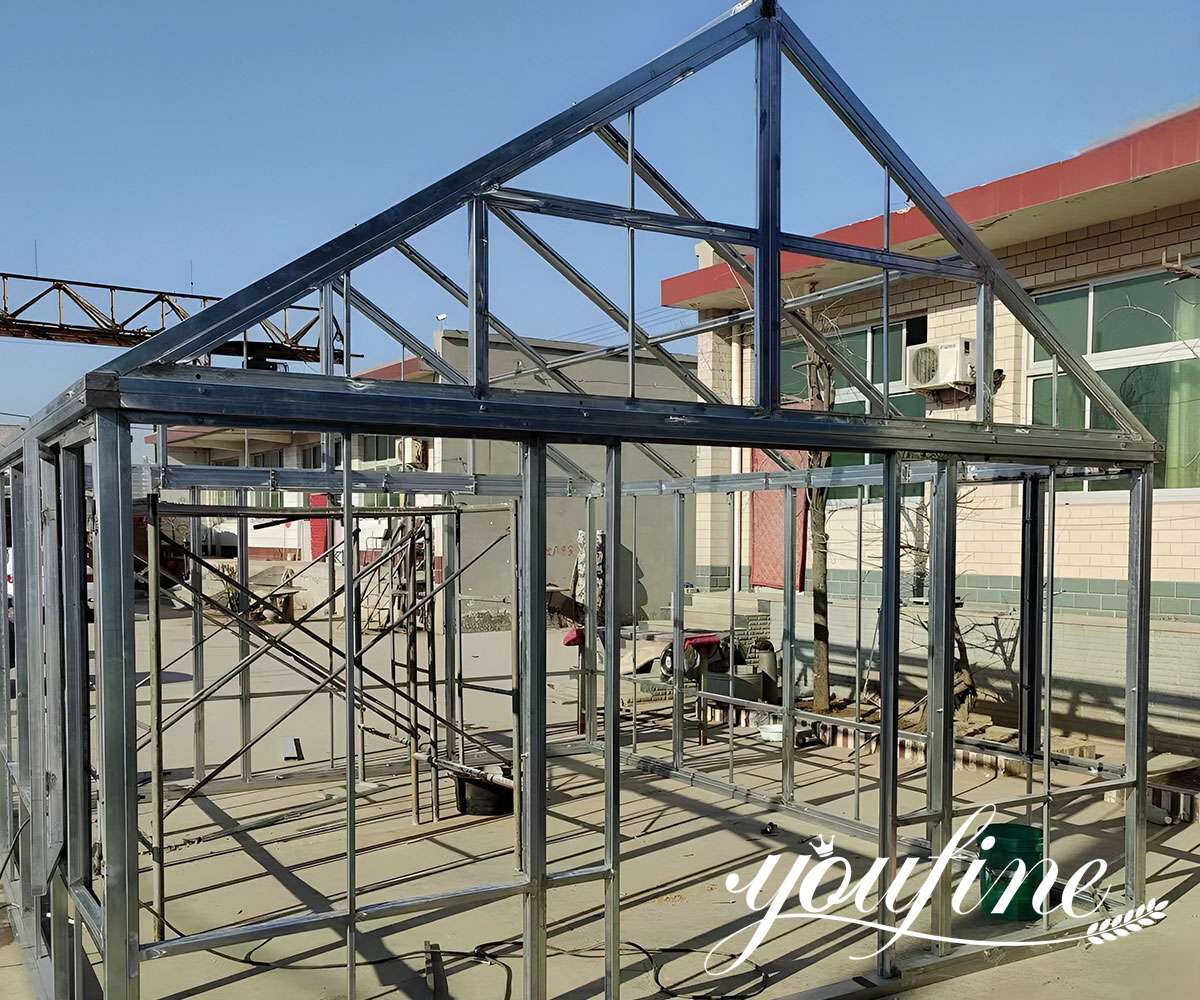 glass house iron conservatory installation