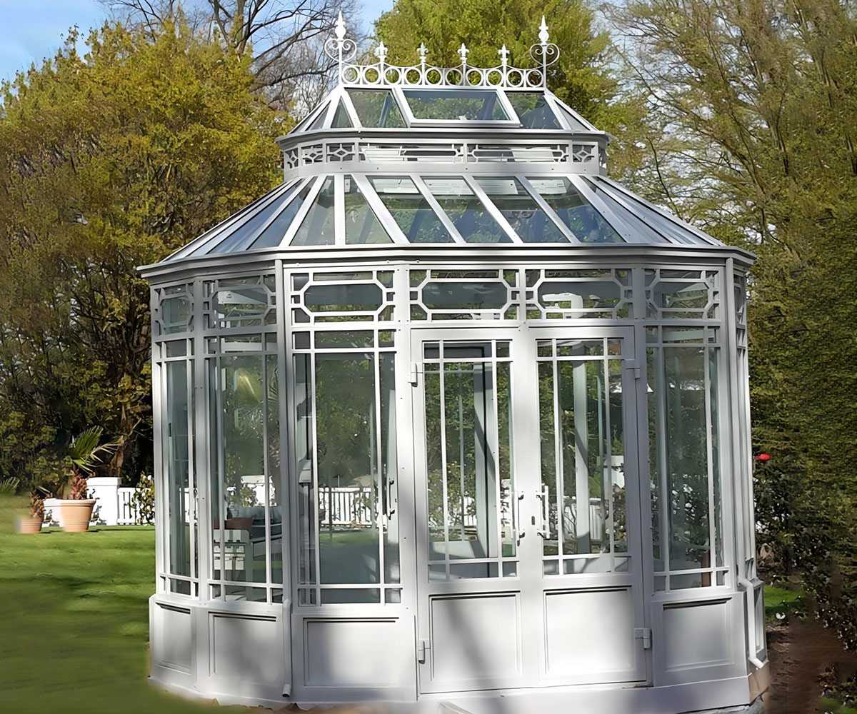 large backyard greenhouse