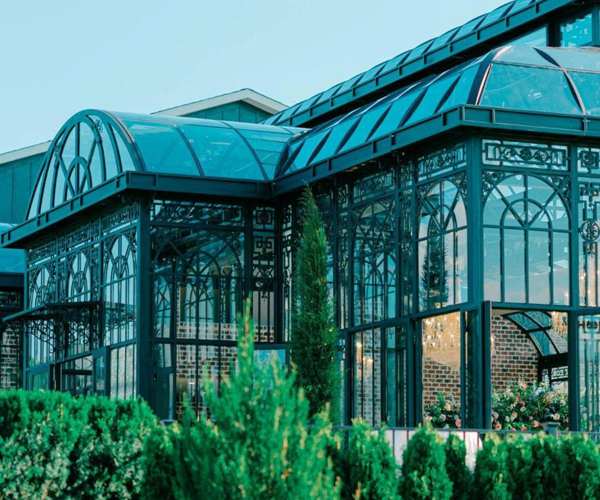 large custom greenhouse for wedding