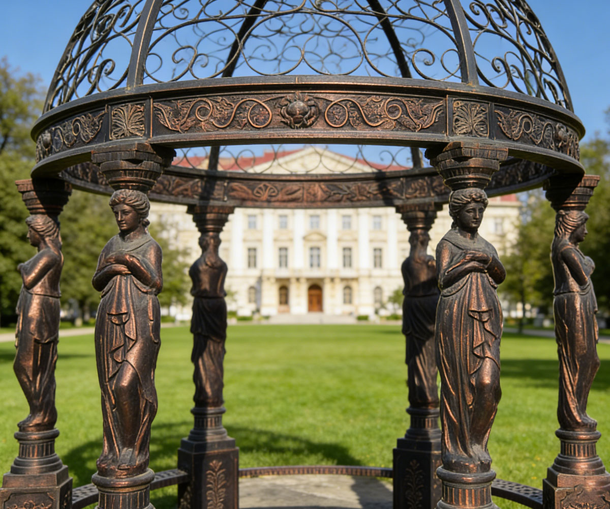 large iron garden gazebo
