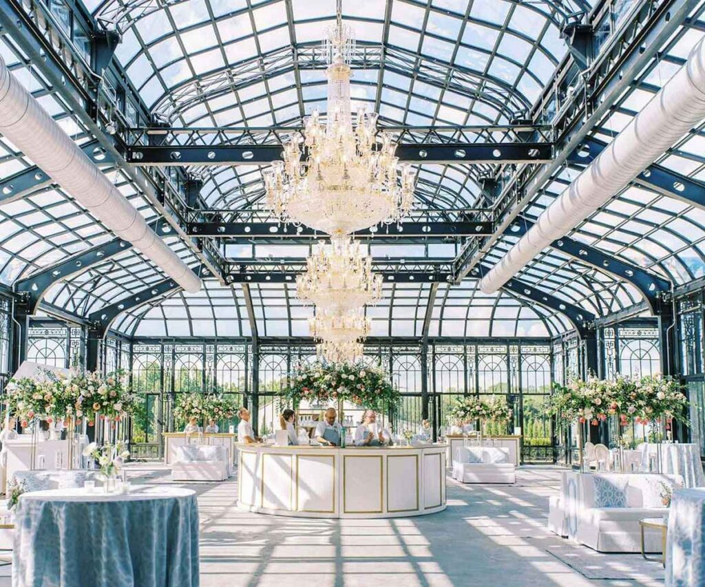 large luxury greenhouse for wedding
