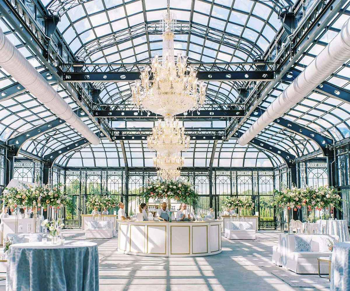 large luxury greenhouse for wedding