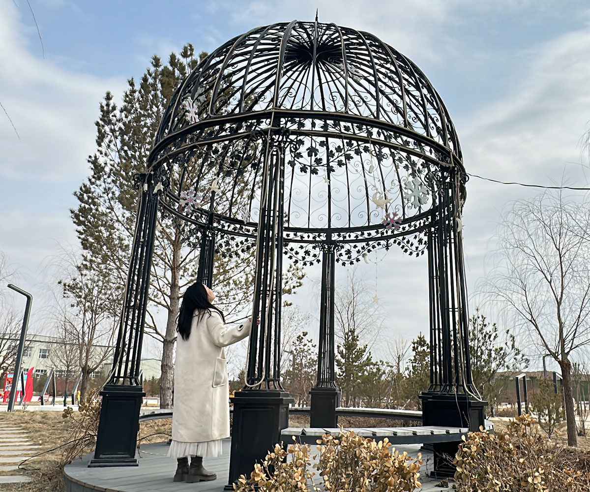 large metal iron gazebo