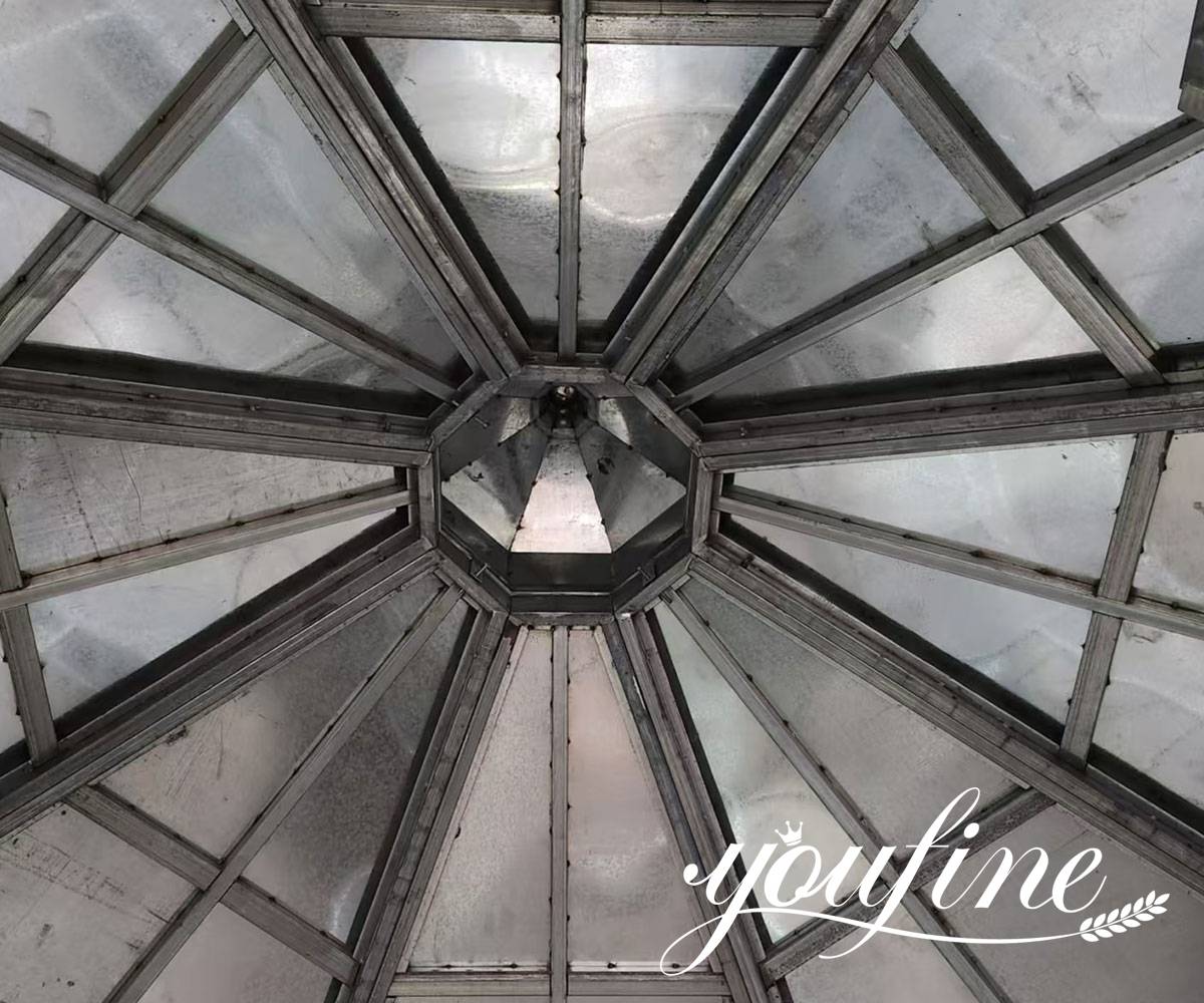 large octagonal greenhouse top detail