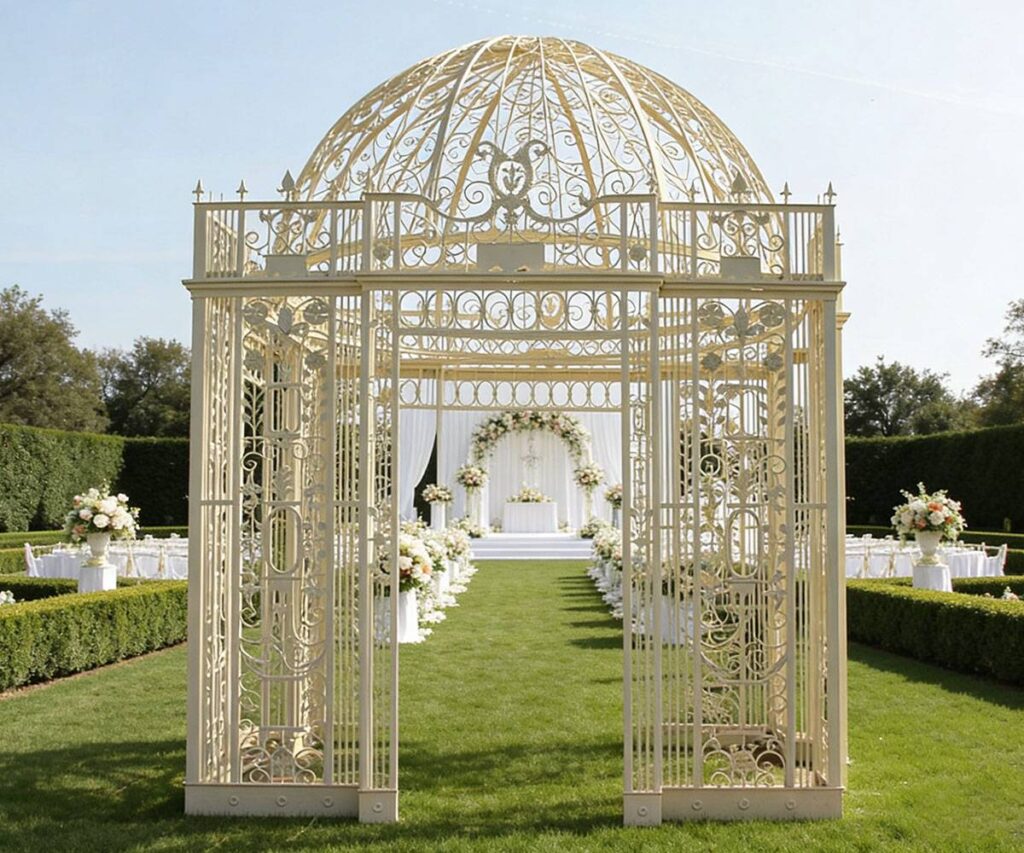 large outdoor iron gazebo