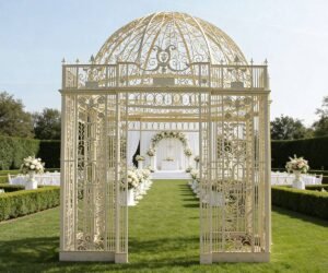 large outdoor iron gazebo