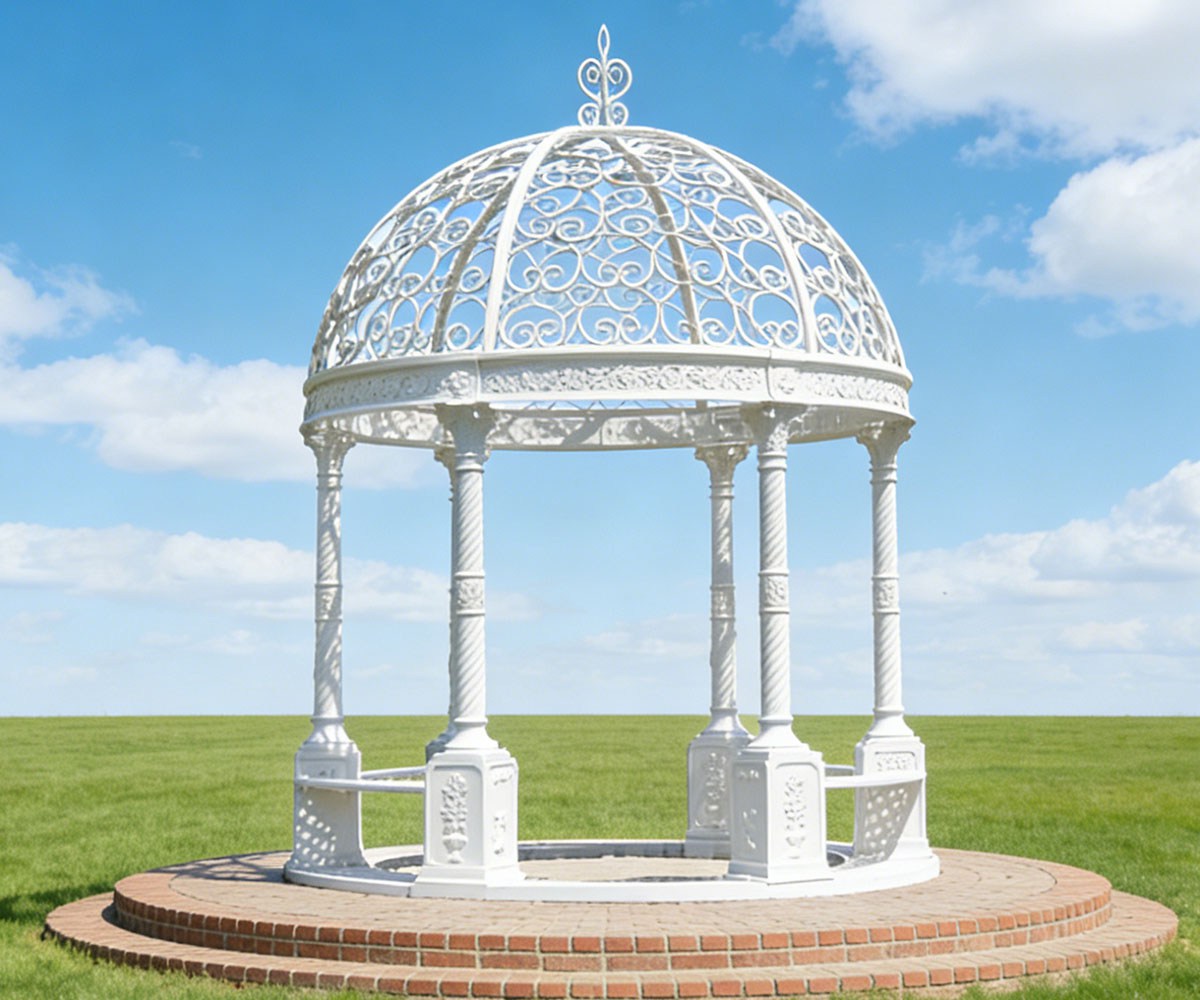 large victorian white gazebo