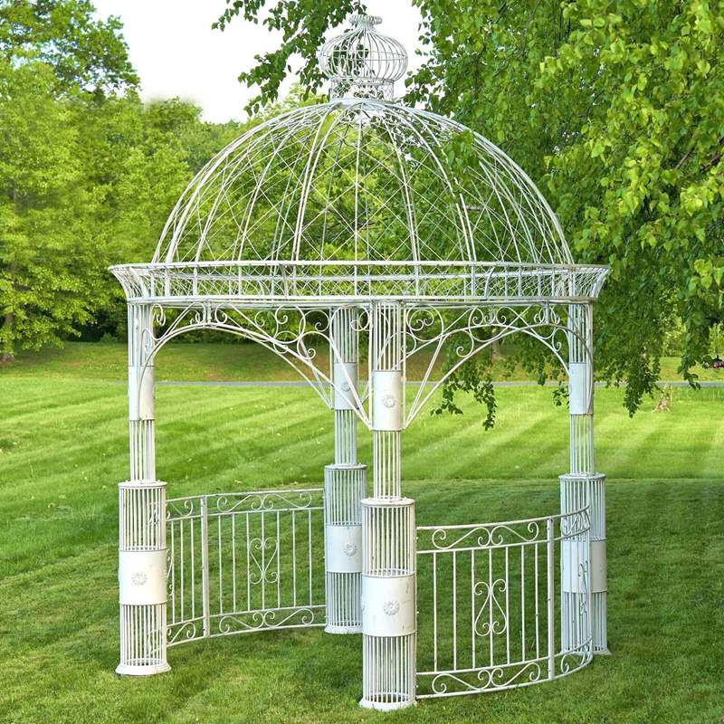large white iron gazebo