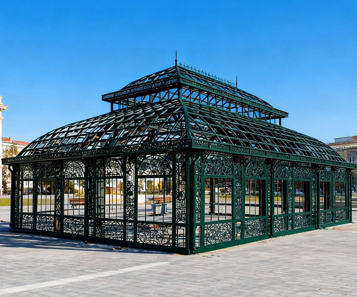 luxury glass greenhouse