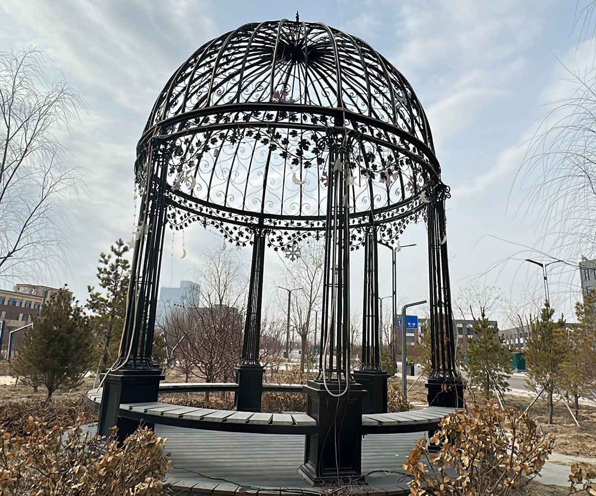 metal round iron gazebo