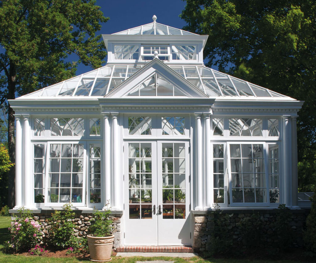 modern glass iron greenhouse