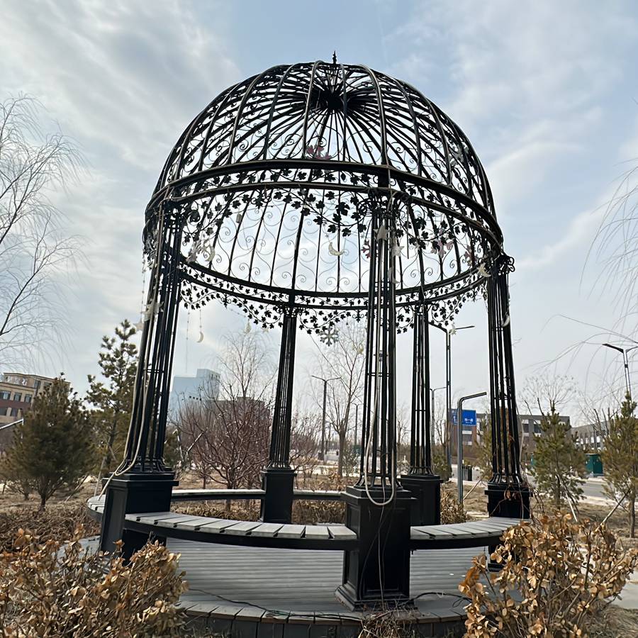 round metal garden iron gazebo
