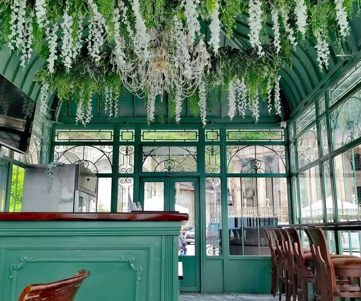victorian glass greenhouse for cafe