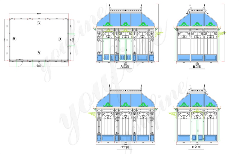 victorian iron greenhouse drawing