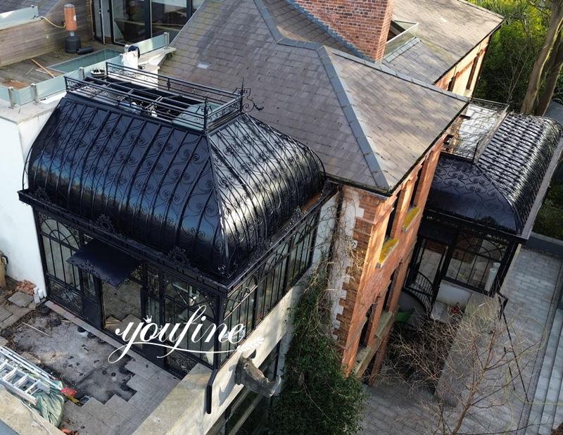 victorian lean to iron greenhouse