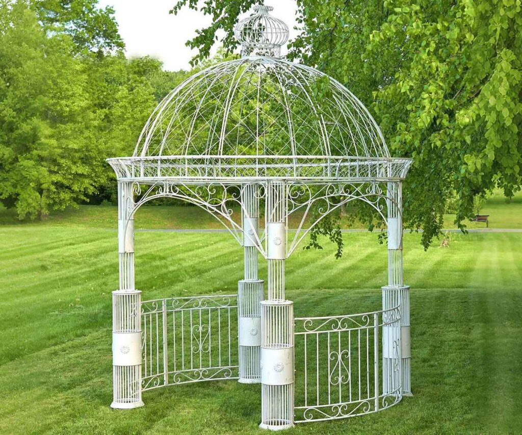 white metal gazebo