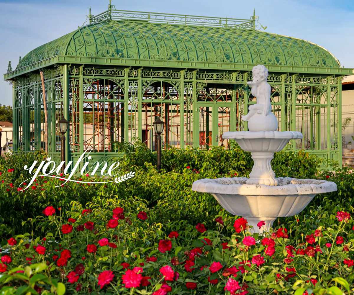 wrought iron green conservatory