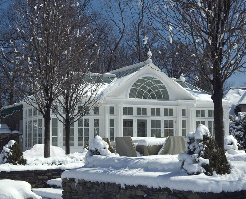 White Sunroom in Winter