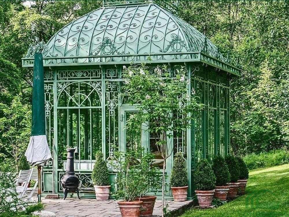 wrought iron garden greenhouse