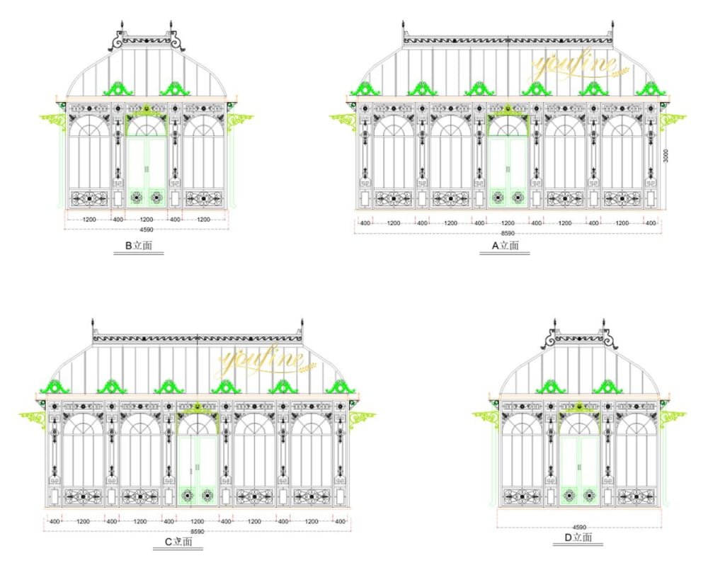 Iron Greenhouse Drawing