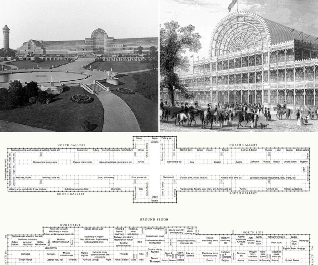 The Crystal Palace at Sydenham (1854) and The plan of the Crystal Palace