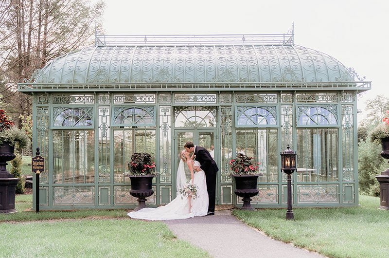 Daytime Wedding Ceremony in Iron Conservatory
