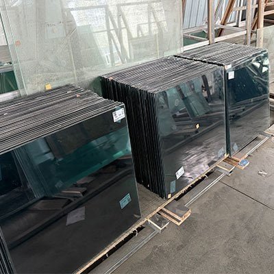 Double tempered glass panels installed on pool greenhouse enclosure