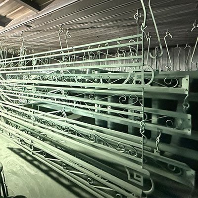 Multi-layer powder-coat rust-resistant finish on greenhouse steel frame