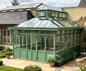 modern lean to greenhouse