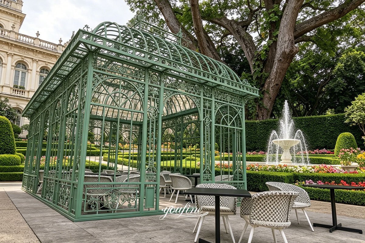 back porch wrought iron greenhouse
