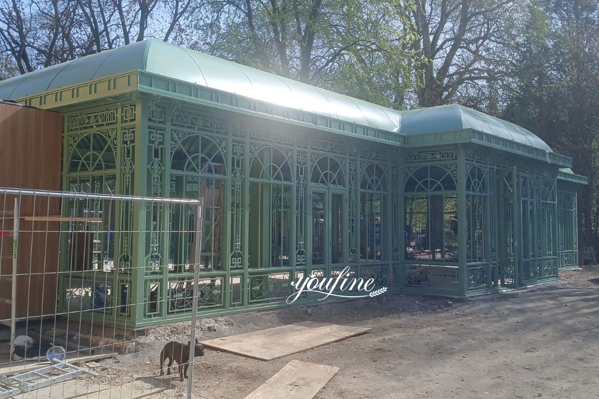 side view of greenhouse with porch