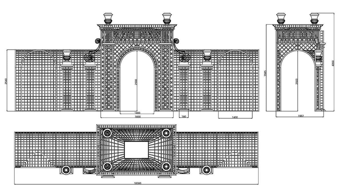 Walkways at the Versailles design drawing