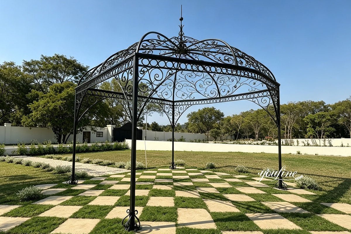 black metal garden gazebo
