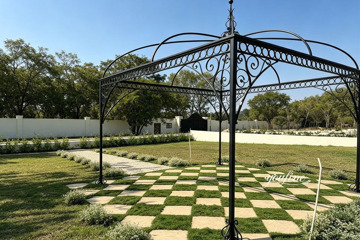 black metal garden iron gazebo