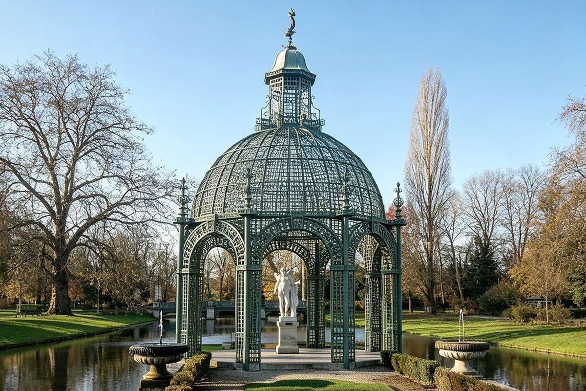 circle iron garden gazebo