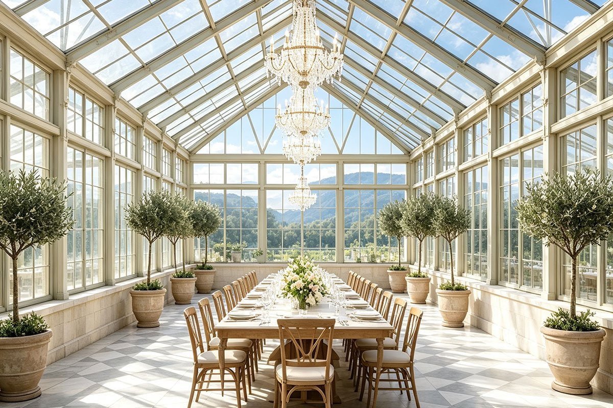 interior of georgian house conservatory