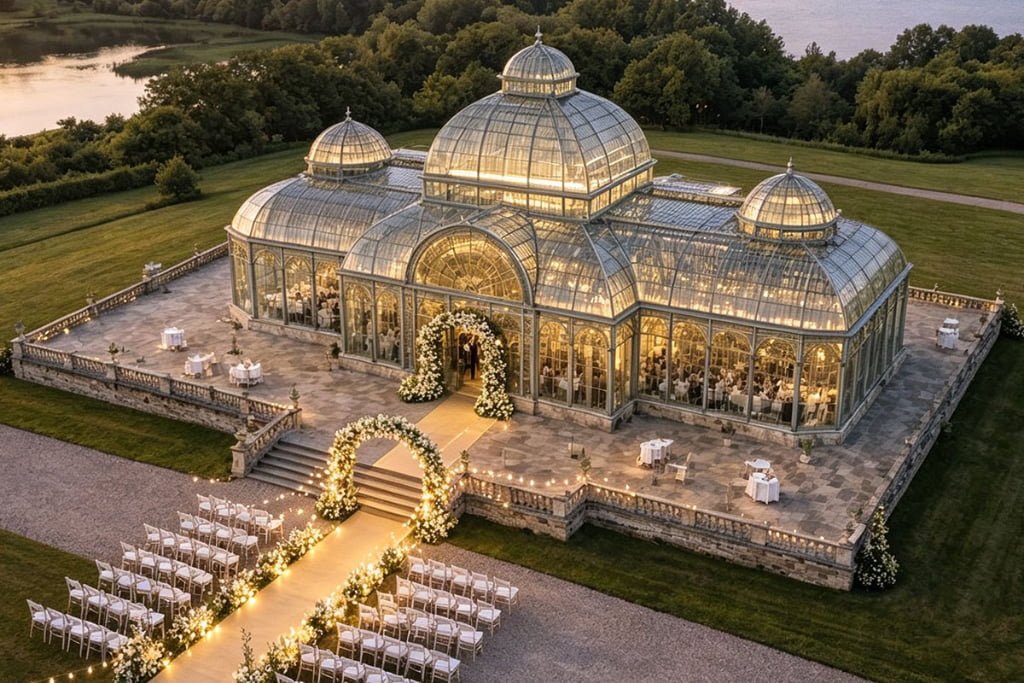 iron glass conservatory for wedding