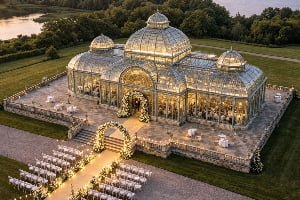iron glass conservatory for wedding